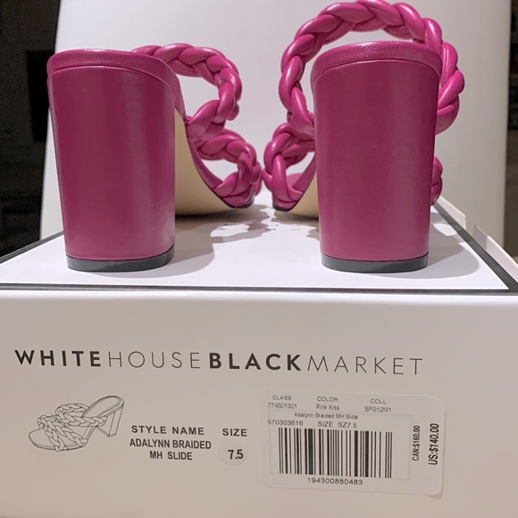 White House Black Market 7.5 Adalynn Braided MH Slide - Pink Kiss Color - Picture 2 of 5